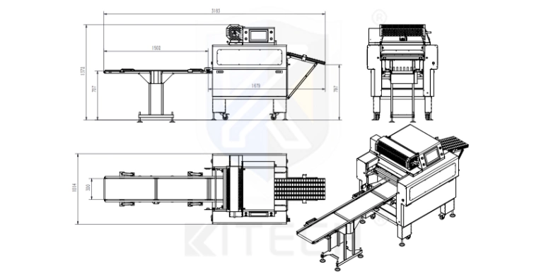 Kl Shrink Wrap Semi Automatic Plastic Stretch Film Vegtable Fruit Meat Food Cling Form Fill Seal Wrapping Flow Packaging Packing Filling Machine Multifunction